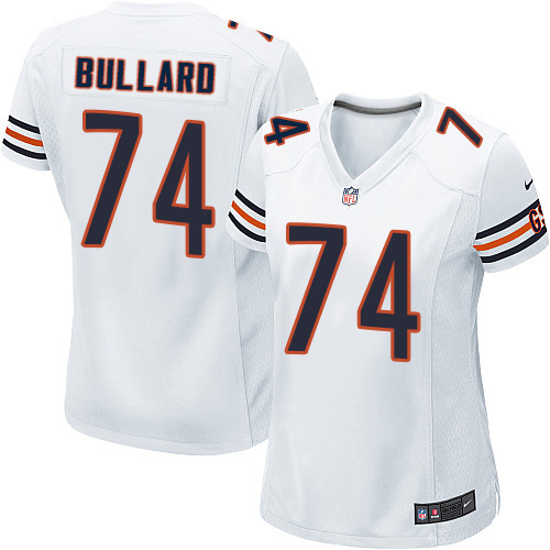 Women's Elite Jonathan Bullard Nike Jersey White Road - #74 NFL Chicago Bears